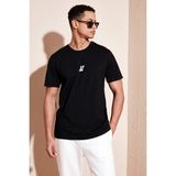 Buratti % 100 Pamuk Bisiklet Yaka Regular Fit T Shirt Erkek T Shirt 5902753 - Siyah