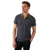 Buratti% 100 Pamuk Düğmeli Erkek Slim Fit Polo Yaka T Shirt (ANTRASİT, M)