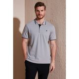 Buratti % 100 Pamuk Düğmeli Regular Fit Polo Yaka T Shirt Erkek POLO YAKA T SHİRT 5902118 - 2XL - Taş