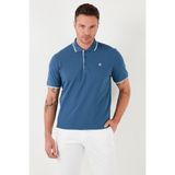 Buratti % 100 Pamuk Düğmeli Regular Fit Polo Yaka T Shirt Erkek POLO YAKA T SHİRT 5902118 - Koyu Mavi - 2XL