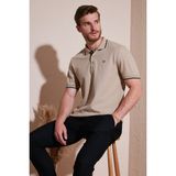Buratti % 100 Pamuk Düğmeli Slim Fit Polo Yaka T Shirt Erkek Polo Yaka T Shirt 5902118 - 2XL - Vizon