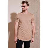 Buratti % 100 Pamuk Regular Fit Bisiklet Yaka T shirt Erkek T Shirt 5902511 TOPRAK
