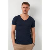 Buratti % 100 Pamuklu V Yaka Basic T Shirt Erkek T Shirt 5412001 - Lacivert