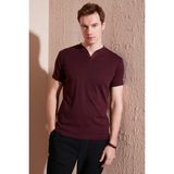 Buratti % 100 Pamuklu V Yaka Slim Fit T Shirt Erkek T Shirt 5902122 - Vişne