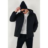 Buratti 497HECTOR - Lacivert Regular Fit Çıkarılabilir Kapüşonlu Astarlı Erkek Mont