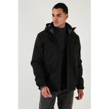 Buratti 497HECTOR - Siyah Regular Fit Çıkarılabilir Kapüşonlu Astarlı Erkek Mont