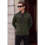 Buratti 59060443 - Haki Regular Fit Garnili Dik Yaka Sıcak Tutan Erkek Polar Mont