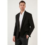 Buratti 6 Drop Çift Yırtmaçlı Slim Fit Blazer Erkek Ceket 659001 - Siyah - 50