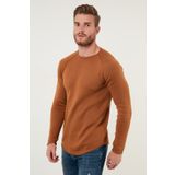 Buratti 6353420 Gri Regular Fit Bisiklet Yaka Pamuklu Erkek Kazak