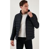 Buratti 649002 Dik Yaka Fermuarlı Cepli Slim Fit Lacivert Erkek Şişme Mont