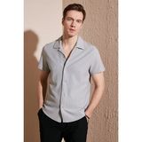 Buratti Apaş Yaka Kısa Kollu Regular Fit Gömlek Erkek Gömlek Cf24S115882 - Gri