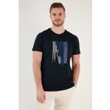 Buratti Baskılı % 100 Pamuk Slim Fit Bisiklet Yaka T Shirt Erkek T Shirt 646b3780