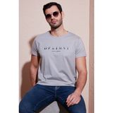 Buratti Baskılı Bisiklet Yaka Pamuklu Slim Fit T Shirt Erkek T SHİRT 541DPRTMNT24 - Açık Gri