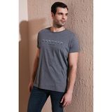 Buratti Baskılı Bisiklet Yaka Pamuklu Slim Fit T Shirt Erkek T SHİRT 541DPRTMNT24 - Antrasit
