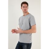 Buratti Bisiklet Yaka % 100 Pamuk Slim Fit Basic T Shirt Erkek T Shirt 59020001 - Açık Gri