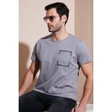 Buratti Bisiklet Yaka % 100 Pamuklu Slim Fit T Shirt Erkek T SHİRT 541REWORK - Açık Gri