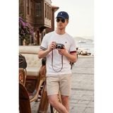 Buratti Bisiklet Yaka Kolları Renkli Şerit Detaylı T Shirt Erkek T Shirt 5904060 - Beyaz - XL