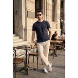 Buratti Bisiklet Yaka Kolları Renkli Şerit Detaylı T Shirt Erkek T Shirt 5904060 - Lacivert - 2XL