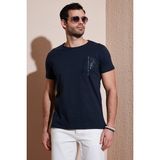 Buratti Bisiklet Yaka Pamuklu Slim Fit T Shirt Erkek T Shirt 541QUINT - Lacivert
