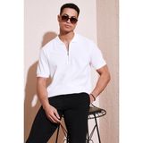 Buratti Büyük Beden Pamuklu Regular Fit Polo Yaka T Shirt Erkek Polo Yaka T Shirt 5902434B - Ekru - 4XL