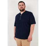 Buratti Büyük Beden Pamuklu Regular Fit T Shirt Erkek T Shirt 5902653B - Lacivert - 3XL