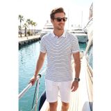 Buratti Çizgili Kısa Kollu Düğmeli Erkek Polo T Shirt 5904026 İNDİGO