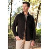 Buratti Desenli Cepli Regular Fit Uzun Kollu Kışlık Erkek Gömlek CF24W127187 - Siyah - Bordo