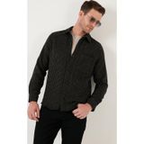 Buratti Desenli Cepli Regular Fit Uzun Kollu Kışlık Erkek Gömlek Cf24W127187 Siyah-Haki