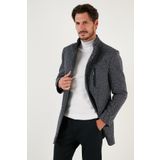 Buratti Düğmeli Dik Yaka Kırçıllı Slim Fit Kaşe Kaban Erkek KABAN 5841016