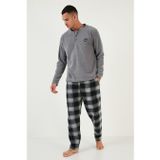 Buratti Ekose Regular Fit Bisiklet Yaka Kışlık Polar Erkek Pijama Takımı 609610013W4