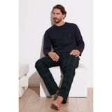 Buratti Ekoseli Cepli Beli Lastikli % 100 Pamuk Regular Fit Pijama Takımı Erkek Pijama Takımı 6572001 - Lacivert - XL
