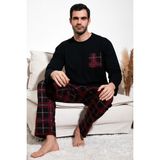 Buratti Ekoseli Cepli Beli Lastikli % 100 Pamuk Regular Fit Pijama Takımı Erkek PİJAMA TAKIMI 6572001 - Siyah - Bordo