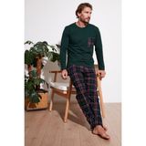 Buratti Ekoseli Cepli Beli Lastikli % 100 Pamuk Regular Fit Pijama Takımı Erkek Pijama Takımı 6572001 - Yeşil - 2XL