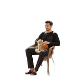 Buratti Ekoseli Cepli Beli Lastikli Uzun Kollu% 100 Pamuk Regular Fit Erkek Pijama Takımı (YEŞİL, M)