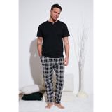 Buratti Ekoseli Pamuklu Beli Lastikli Regular Fit Kısa Kollu Pijama Takımı Erkek PİJAMA TAKIMI 6572004