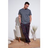 Buratti Ekoseli Pamuklu Beli Lastikli Regular Fit Kısa Kollu Pijama Takımı Erkek PİJAMA TAKIMI 65720