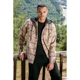 Buratti Ekoseli Regular Fit Çıkarılabilir Kapüşonlu Kışlık Gömlek Erkek Gömlek CF24W126985 - Bej