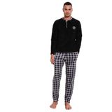 Buratti Ekoseli Regular Fit Düğmeli Bisiklet Yaka Kışlık Polar Pijama Takımı Erkek PİJAMA TAKIMI 60961002