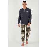 Buratti Ekoseli Regular Fit Düğmeli Bisiklet Yaka Kışlık Polar Pijama Takımı Erkek PİJAMA TAKIMI 60961008