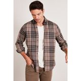 Buratti Ekoseli Uzun Kollu Slim Fit Kışlık Gömlek Erkek Gömlek CF21W112844 - Camel - 2XL