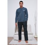 Buratti Ekoseli Yumuşak Dokulu Regular Fit Uzun Kollu Pijama Takımı Erkek Pijama Takımı 609611030 - Antrasit - XL