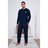 Buratti Ekoseli Yumuşak Dokulu Regular Fit Uzun Kollu Pijama Takımı Erkek Pijama Takımı 609611030 - Lacivert