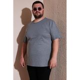 BURATTI Erkek Regular Fit Pamuklu T-Shirt, Kısa Kol, Metalik, 3XL