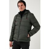 Buratti Kapüşonlu Cepli Slim Fit Şişme Erkek Mont 6490001 HAKİ