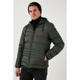 Buratti Kapüşonlu Fermuarlı Cepli Slim Fit Mont Erkek Mont 6490001 - Haki