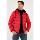 Buratti Kapüşonlu Fermuarlı Cepli Slim Fit Mont Erkek Mont 6490001 - Kırmızı - XL