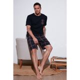 Buratti Kareli Regular Fit Pamuklu Kısa Kollu Bisiklet Yaka Erkek Pijama Takımı Özellikli 6572020 - Laci