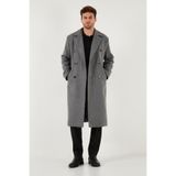 Buratti Loose Fit Kruvaze Yaka Uzun Astarlı Kaşe Kaban Erkek KABAN 681003