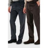 Buratti Normal Bel Regular Fit Düz Paça 2'li Paket Kadife Pantolon Erkek Kadife Pantolon 645MERLINS2 - Antrasit - Kahverengi - 52