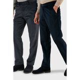 Buratti Normal Bel Regular Fit Düz Paça 2'li Paket Kadife Pantolon Erkek Kadife Pantolon 645MERLINS2 - Antrasit - Lacivert - 52